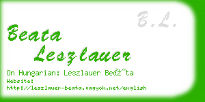 beata leszlauer business card